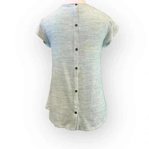 Market & Spruce | Button Back Striped Knit Top | Petite XS - Picture 2 of 6